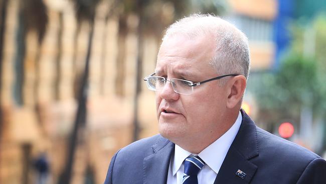 Federal Treasurer Scott Morrison held a press conference outside the Governor Phillip Tower in Sydney.