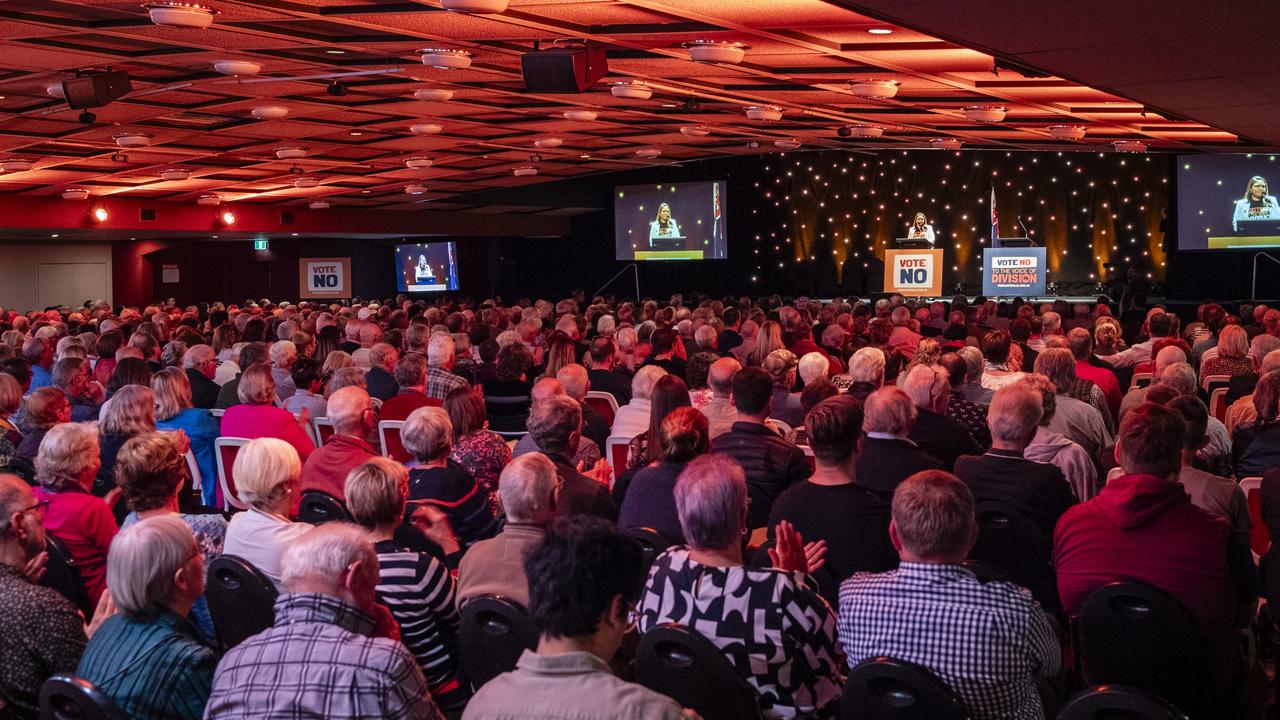 Anti-Voice Senator Jacinta Nampijinpa Price at a sold out Rumours International. Picture: Kevin Farmer