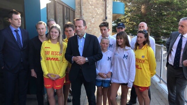 Tony Abbott announces funding for Manly Life Saving Club