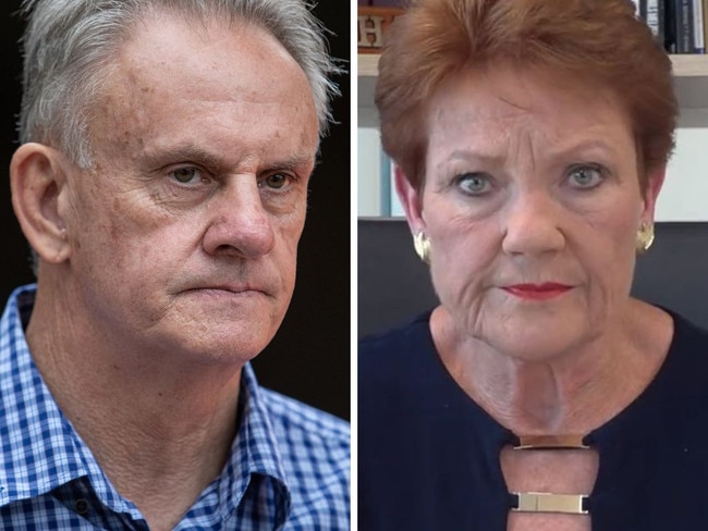 One Nation's Mark Latham and Pauline Hanson.