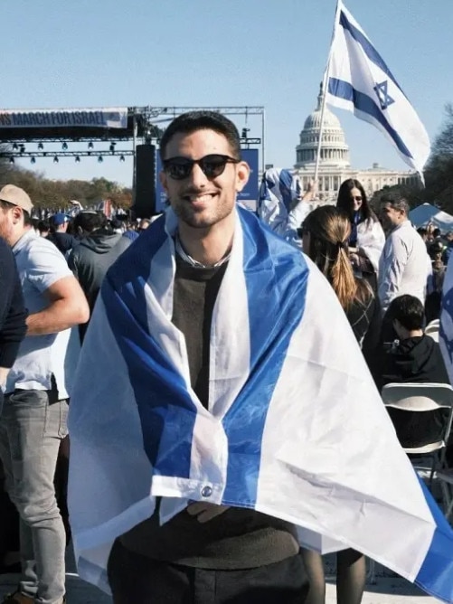 Yaron Lischinsky attends a March for Israel rally in Washington DC in November, 2023. Picture: X @yaron_li/X