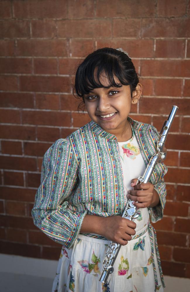 Shamira Karthik of Toowoomba Anglican School after performing a solo in a section at the 78th City of Toowoomba Eisteddfod at The Empire, Saturday, July 27, 2024. Picture: Kevin Farmer