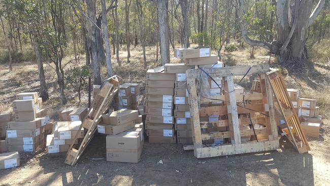 Beauty products dumped at Brooks Point Rd at Appin.