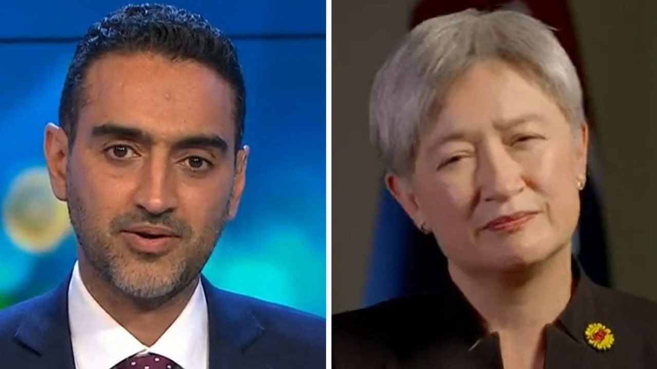 Waleed Aly and Penny Wong had a tense moment on The Project while discussing the Voice referendum. Picture: Channel 10