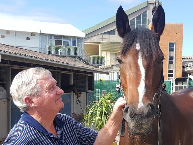 Brian Smith with Rough Habit Plate and Queensland Derby hopeful Order Again.