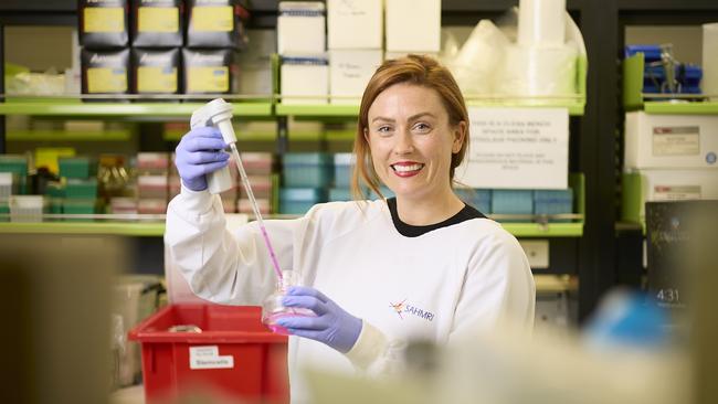 Dr Hannah Wardill at SAHMRI in Adelaide, where a new trial of medicinal cannabis for patients undergoing chemotherapy will take place. Picture: Matt Loxton