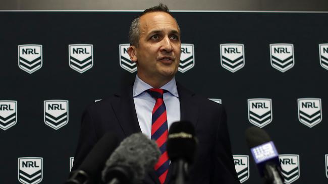 NRL CEO Andrew Abdo said clubs had the power to implement a mandatory vaccination policy. Picture: Mark Metcalfe/Getty Images