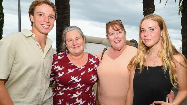 St John's College Woodlawn class of 2022: Patrick, Niamh, and Fiona Thompson with Amy McDowell. Picture: Cath Piltz