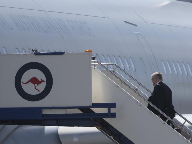 CANBERRA, AUSTRALIA, NewsWire Photos. NOVEMBER 15, 2023: Prime Minister Anthony Albanese departs Canberra to attend the APEC Economic Leaders' Meeting in San Francisco, USA from 15 - 17 November 2023.. Picture: NCA NewsWire / Martin Ollman