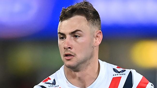 BRISBANE, AUSTRALIA - JULY 27: Sandon Smith of the Roosters in action during the round 22 NRL match between Brisbane Broncos and Sydney Roosters at The Gabba on July 27, 2023 in Brisbane, Australia. (Photo by Albert Perez/Getty Images)