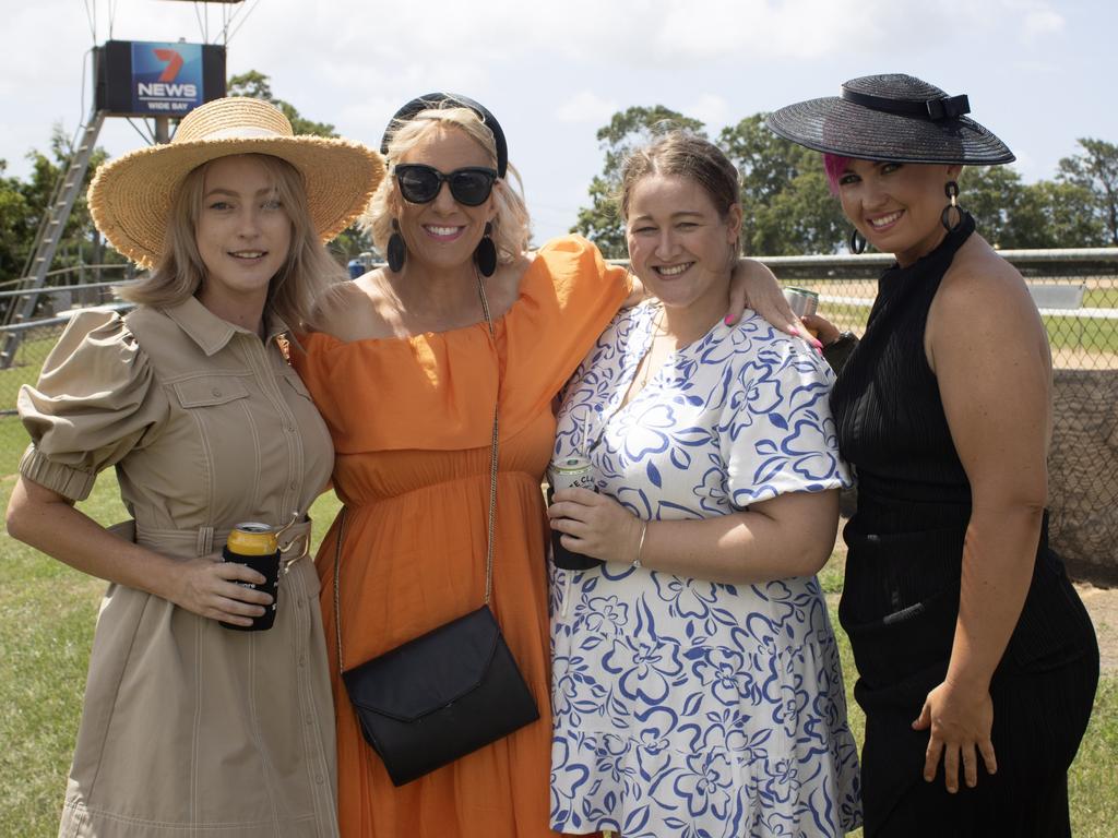 Elizabeth Baker, Raine Telford, Jessie Newnham and Haylee Johnson at the Bundaberg Catholic Schools Race Day.