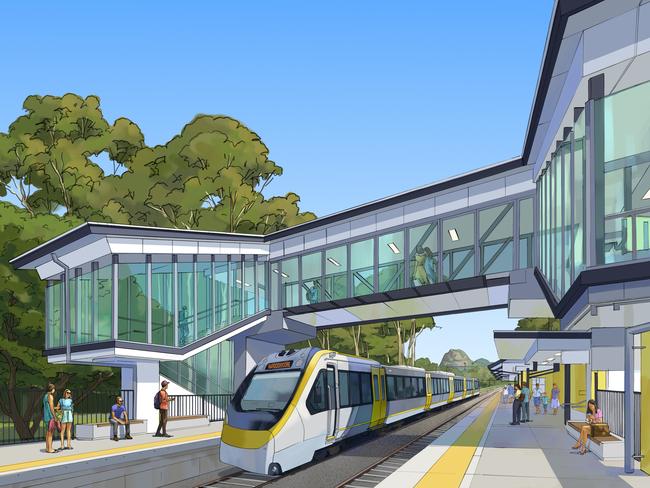 Artist’s impression of Beerwah station on the planned Sunshine Coast link