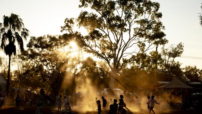 Bungul Time begins at the annual Barunga Festival, 375 km south of Darwin as the community of Barunga opens its doors to the world in a celebration of Culture, Sport and Art. Picture: NewsWire / Glenn Campbell