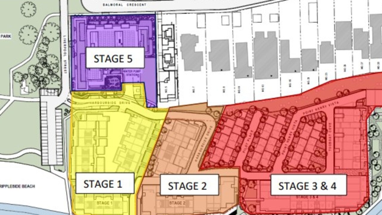 A map outlining Balmoral Quay stages.