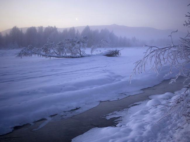 A patch of the thermal spring on the outskirts of Oymyakon Village of Oymyakon. Picture: Amos Chapple/REX/Shutterstock/Australscope