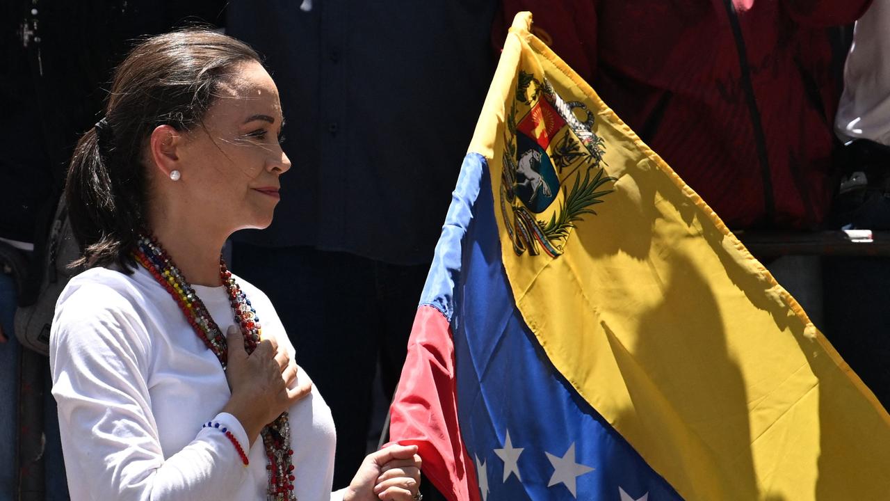 Venezuelan opposition leader Maria Corina Machado is in hiding. Picture: Juan Barreto/AFP