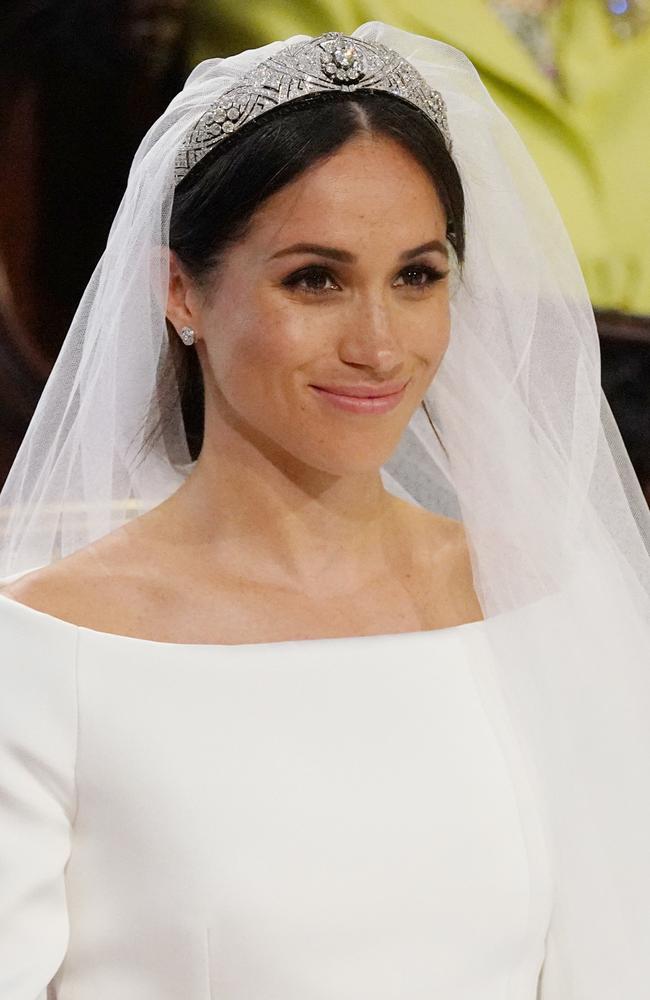 Meghan Markle arrives at the alter. Picture: Jonathan Brady