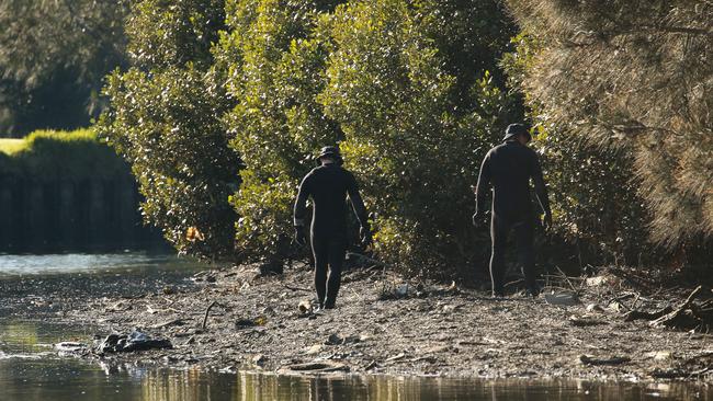 Police divers were called in to search the area. Picture: NewsWire / Gaye Gerard