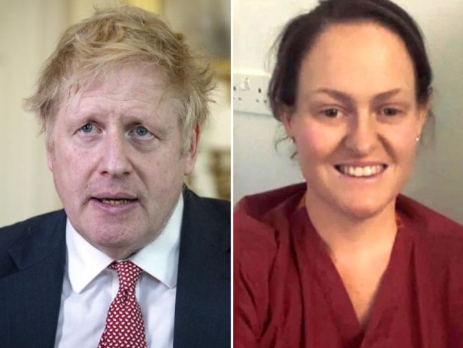 Boris Johnson and NZ nurse that trained in Melbourne.