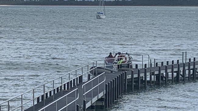 A police boat returning to Dodges Ferry boat ramp. Picture: Cameron Whiteley