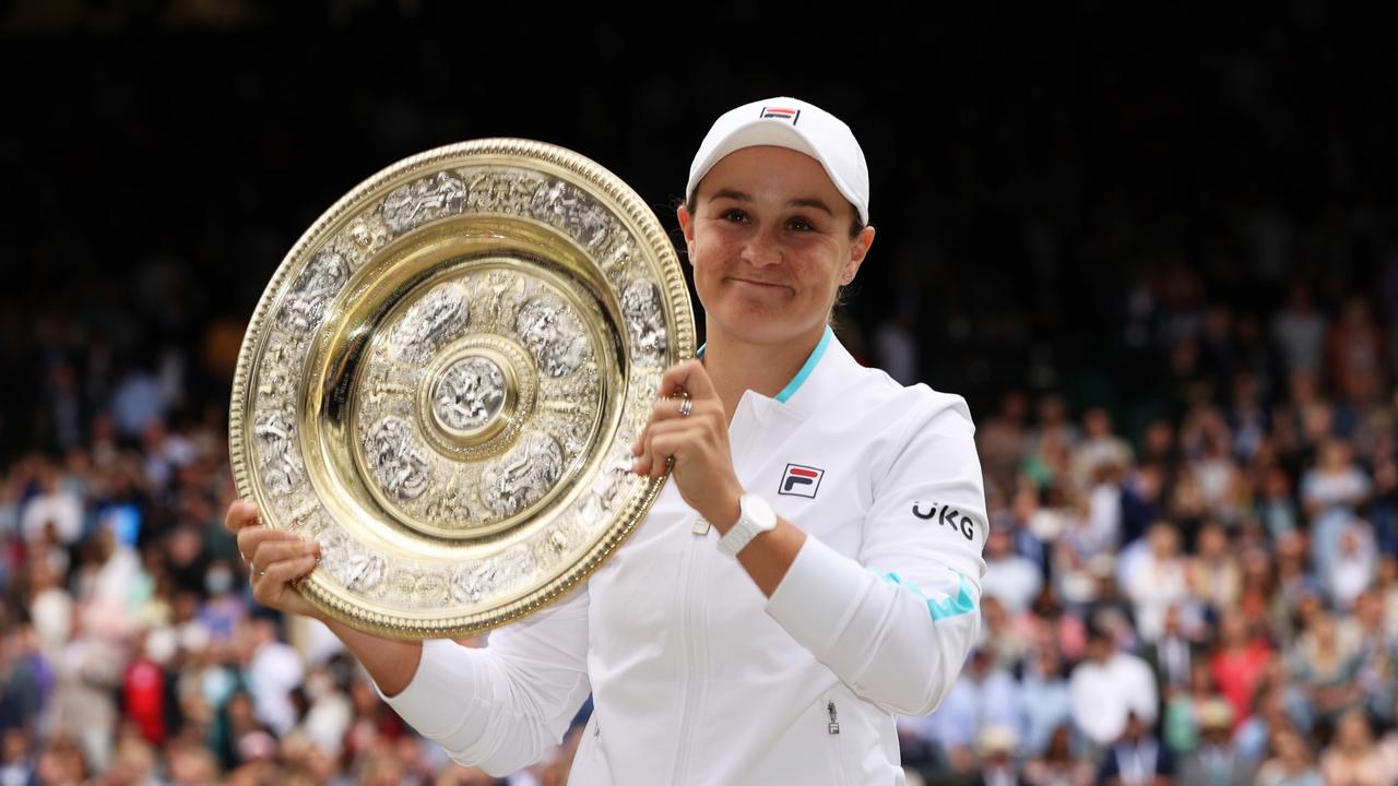 Ash Barty won at Wimbledon in 2021. (Photo by Clive Brunskill/Getty Images)