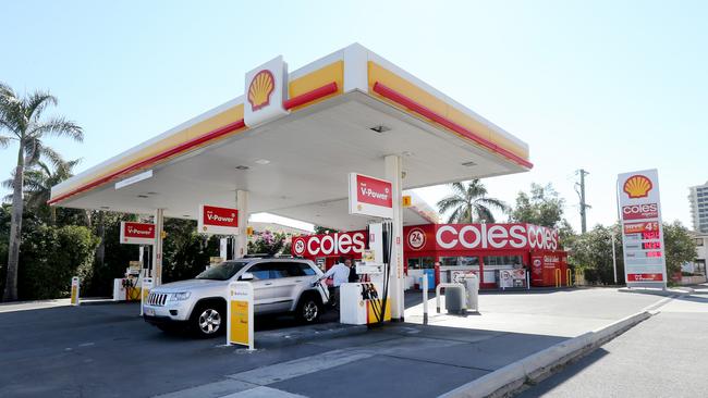 A Coles Shell petrol station on the Gold Coast. Picture Mike Batterham