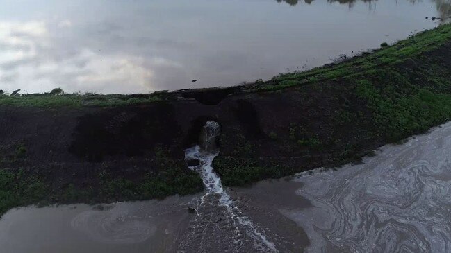 Footage reveals size of Bolzan Quarry Dam wall hole. Photo: Southern Downs Council