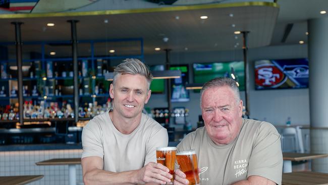 KTQ Group Development Director Jeremy Holmes (L) and Publican Greg Hodge as the Kirra Beach Hotel is getting ready to reopen after a revamp on the 70 year old venue. Picture: Glenn Campbell