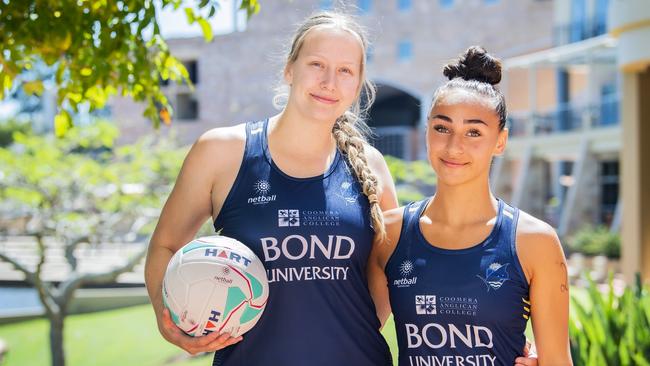 Abi Houston and Dakota Newson have been snared by Bond University in their return to Sapphire Series netball. Photo: Cavan Flynn Bond University