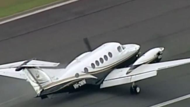 Dramatic scenes at Essendon Airport. Picture: Nine News Melbourne, Twitter