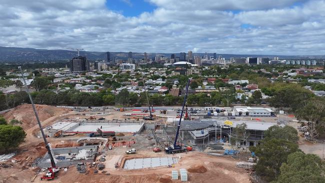 The construction site of the new Adelaide Aquatic Centre. Picture: Dept of Transport and Infrastructure