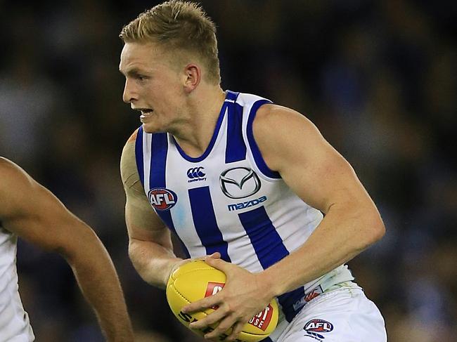 AFL: Round 6 North Melbourne v Western Bulldogs Jack Ziebel flys Picture :Wayne Ludbey