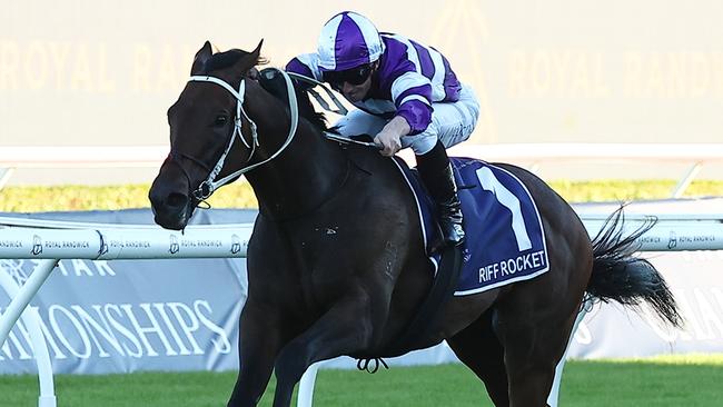 James McDonald notched his 11th Group 1 for the season with Riff Rocket in the Australian Derby last Saturday. Picture: Jeremy Ng/Getty Images