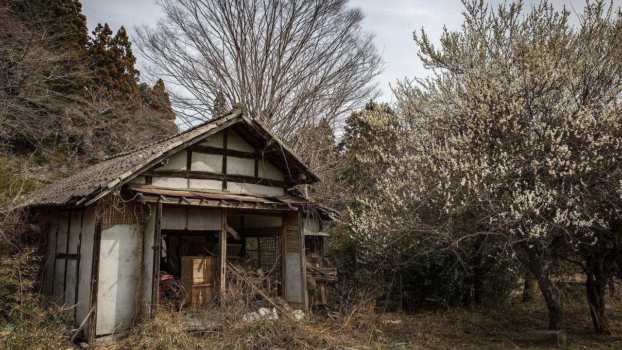 An abandoned house is seen inside the ‘difficult-to-return’ zone. Picture: Yuichi Yamazaki/Getty Images