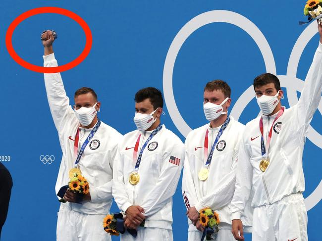 The reason Caeleb Dressel is always seen with a bandana. Picture: Getty Images