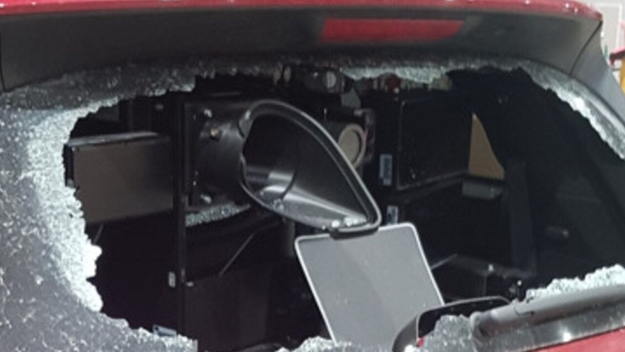 A mobile speed camera that was attacked in Point Lonsdale in June. Picture: Victoria Police