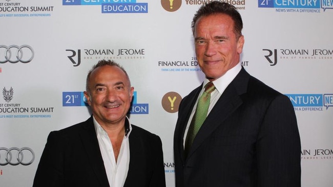 Pat Mesiti with Arnold Schwarzenegger.