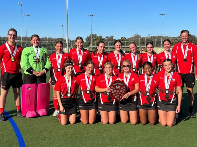 The victorious Illawarra Academy of Sport Girls Hockey side. Photo: Contributed