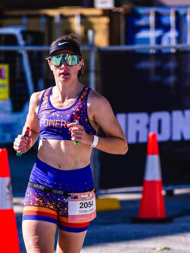 Competitors in the Ironman 70.3 Tasmania in Hobart Picture: Linda Higginson