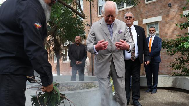 His Majesty was welcomed by indigenous leaders. Picture: NewsWire / POOL / Toby Melville