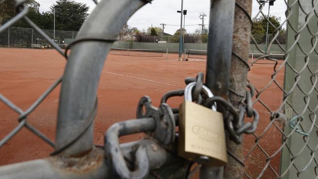 Willison Park Tennis Club in Camberwell closed. Picture: Alex Coppel