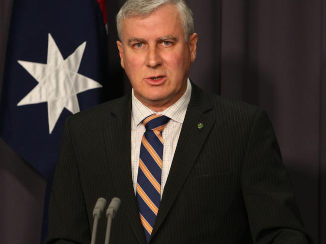 Minister for Small Business Michael McCormack holding a press conference at Parliament House in Canberra.