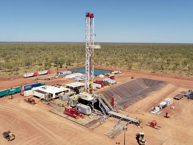 Kyalla 117, 600km southeast of Darwin between Daly Waters and Elliott, is the first of two new Origin Energy appraisal wells to be drilled and fracture stimulated to help determine the potential of the resource in the Beetaloo Basin. Picture: Supplied