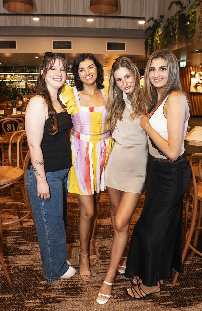 Celebrating New Year's Eve at The Rock are (from left) Holly Mischke, Anne Stephens, Megan Buckley and Rachel Stephens, Tuesday, December 31, 2024. Picture: Kevin Farmer