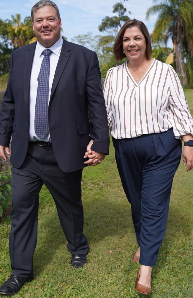 Whitsunday Mayor Andrew Willcox, pictured with wife Raylene, is the next LNP candidate to take on the Dawson seat at the upcoming federal elections. He is pictured after winning the bid at the preselection meeting at Farview Tavern on August 29, 2021. Picture: Heidi Petith