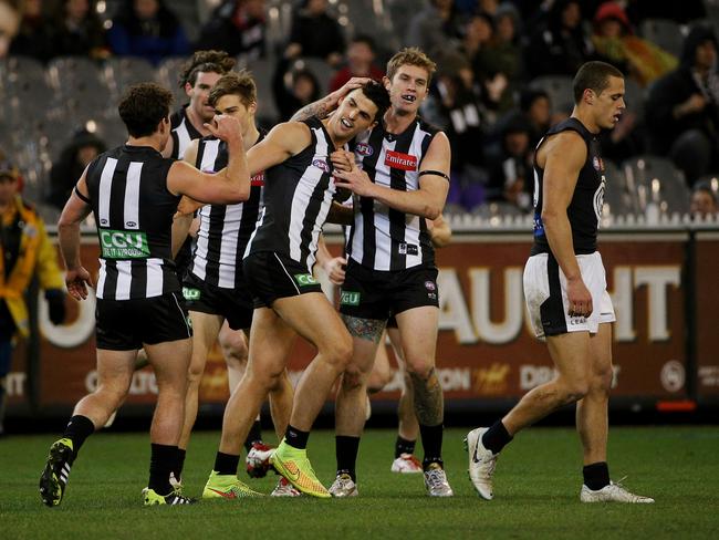 Scott Pendlebury’s Collingwood defeated Carlton by 15 points. Picture: Colleen Petch.