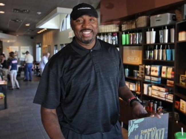 Vin Baker at his local Starbucks.