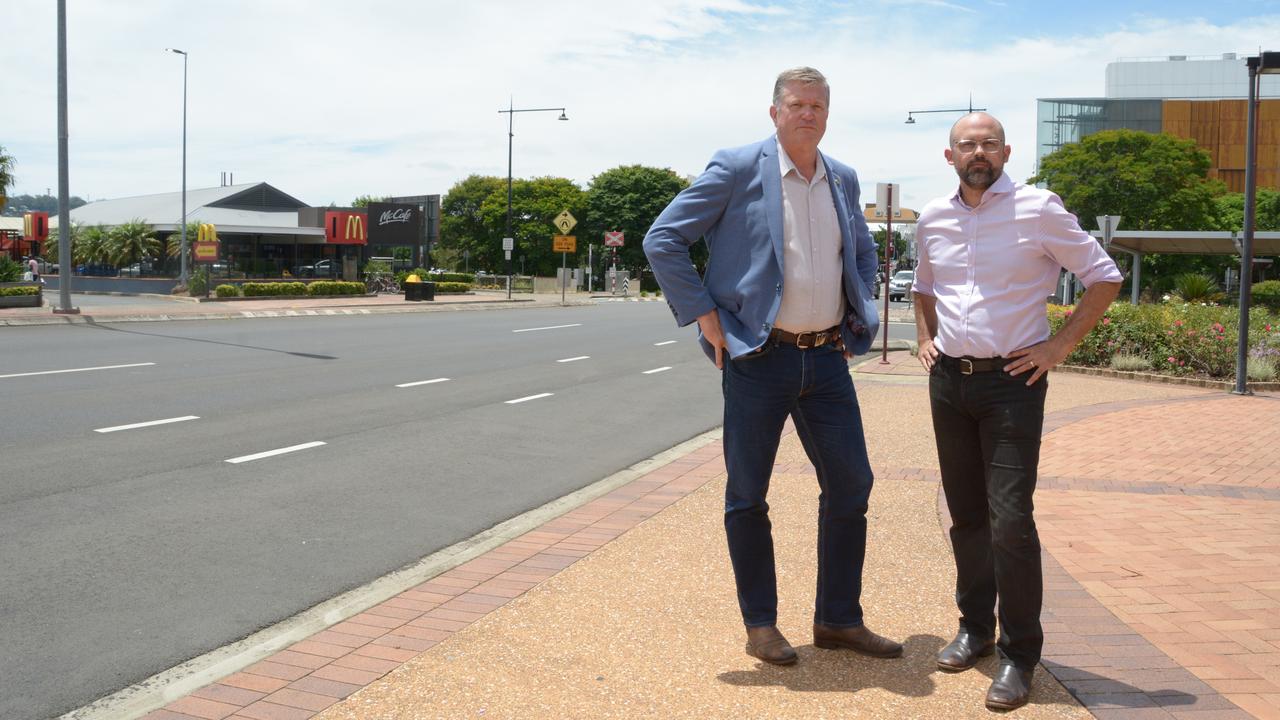 Calling for the Queensland Government to increase police resources are (from left) Toowoomba North MP Trevor Watts and Toowoomba South MP David Janetzki.