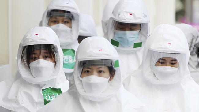 Medical staff at Dongsan Medical Center in Daegu, South Korea.