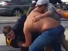 stills from a video of a brawl at the Northland shopping centre